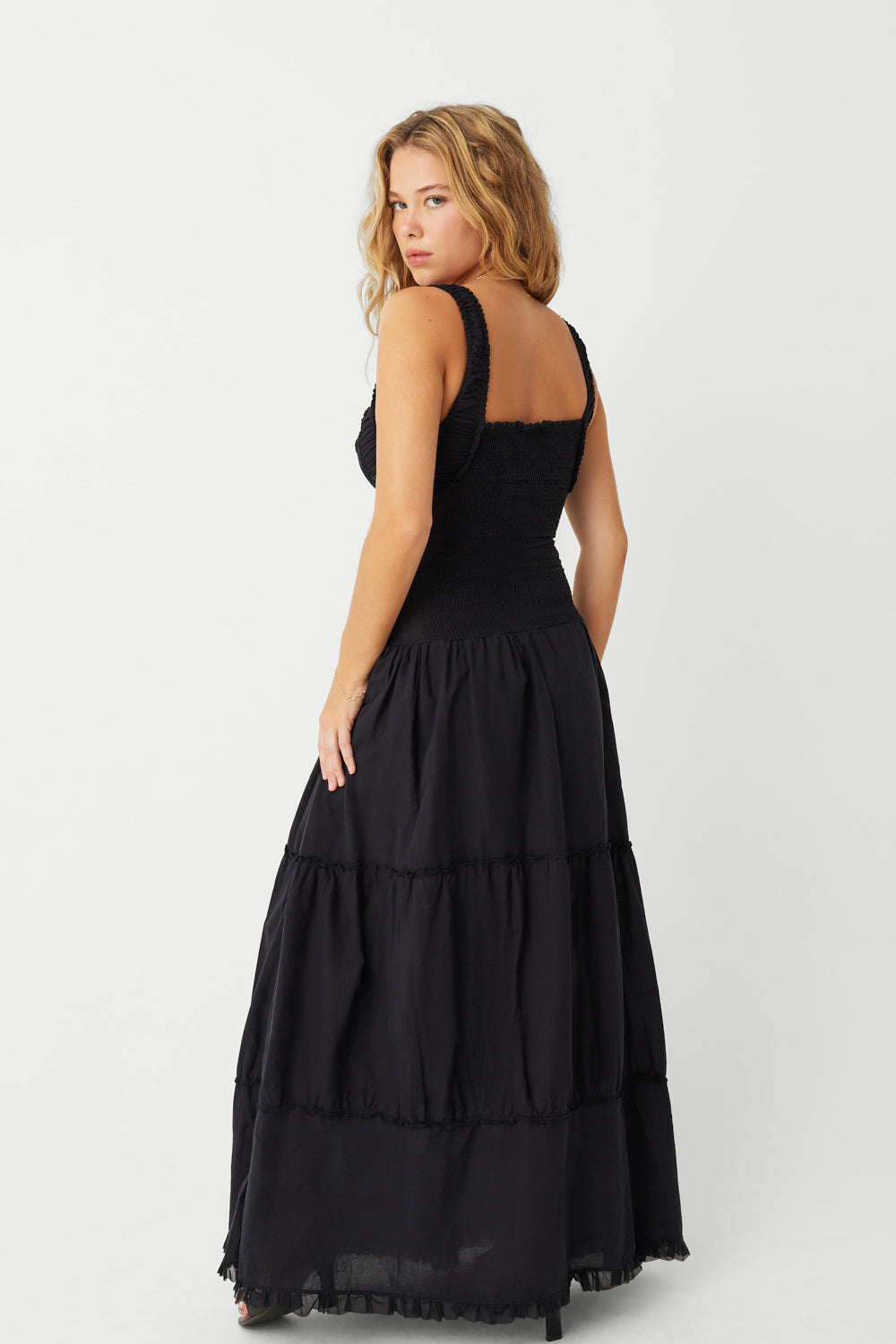 Christabelle Ruffle Maxi Dress - Black