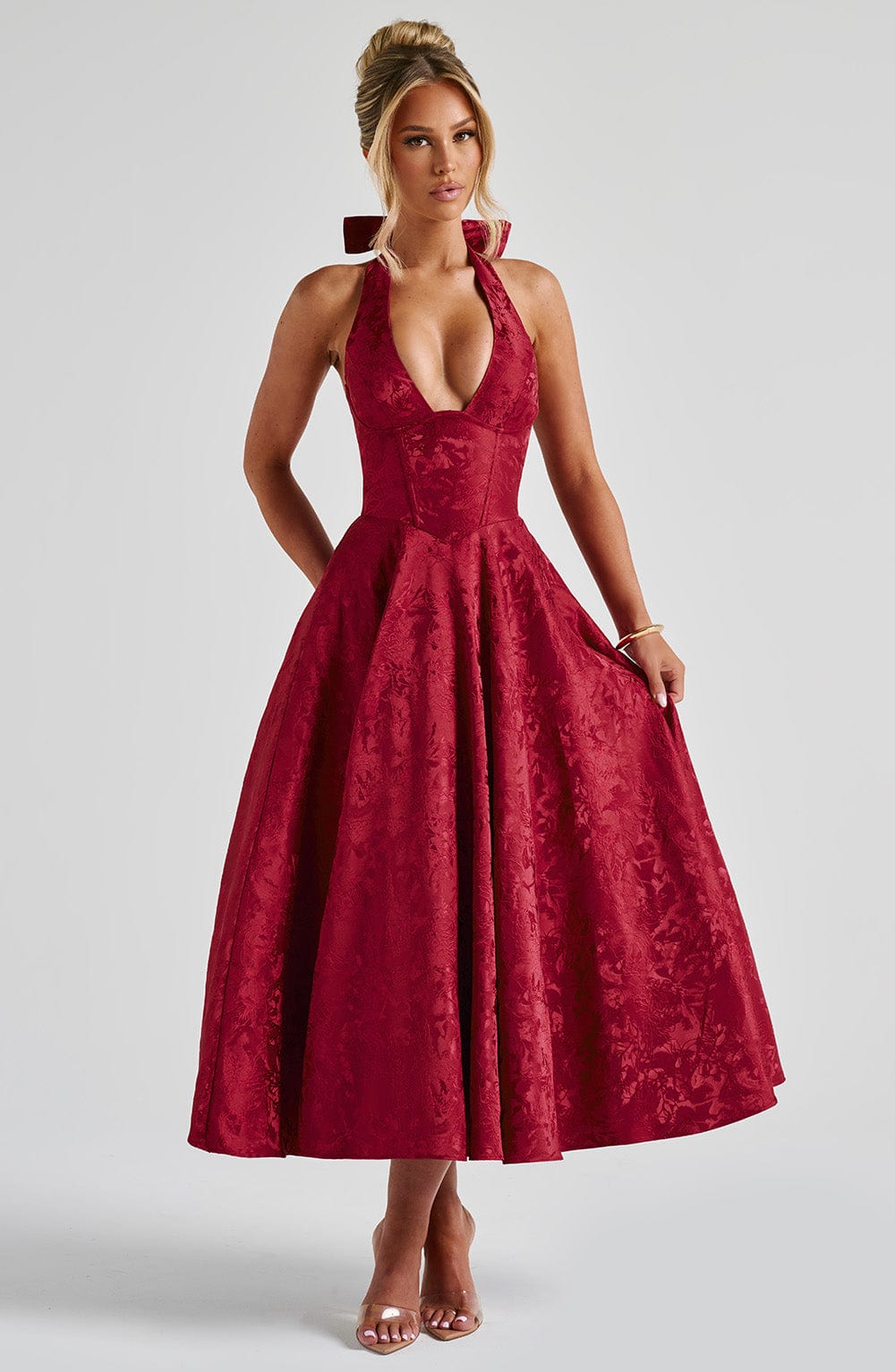 Effie Midi Jurk - Rood