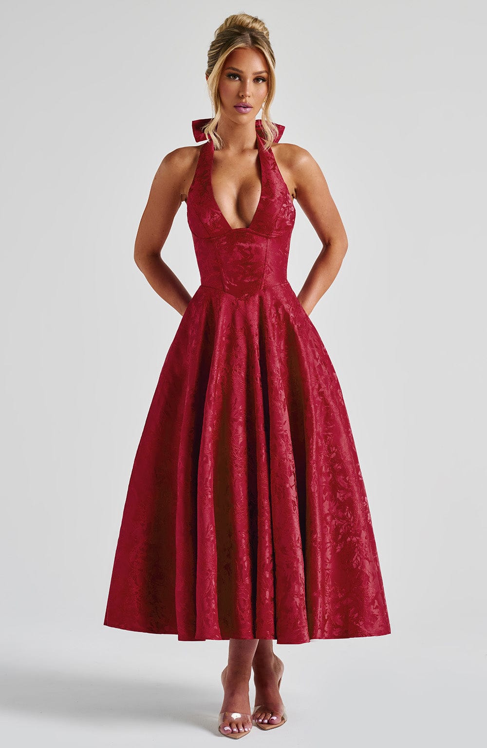 Effie Midi Jurk - Rood