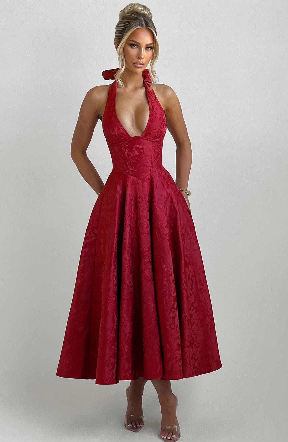 Effie Midi Jurk - Rood
