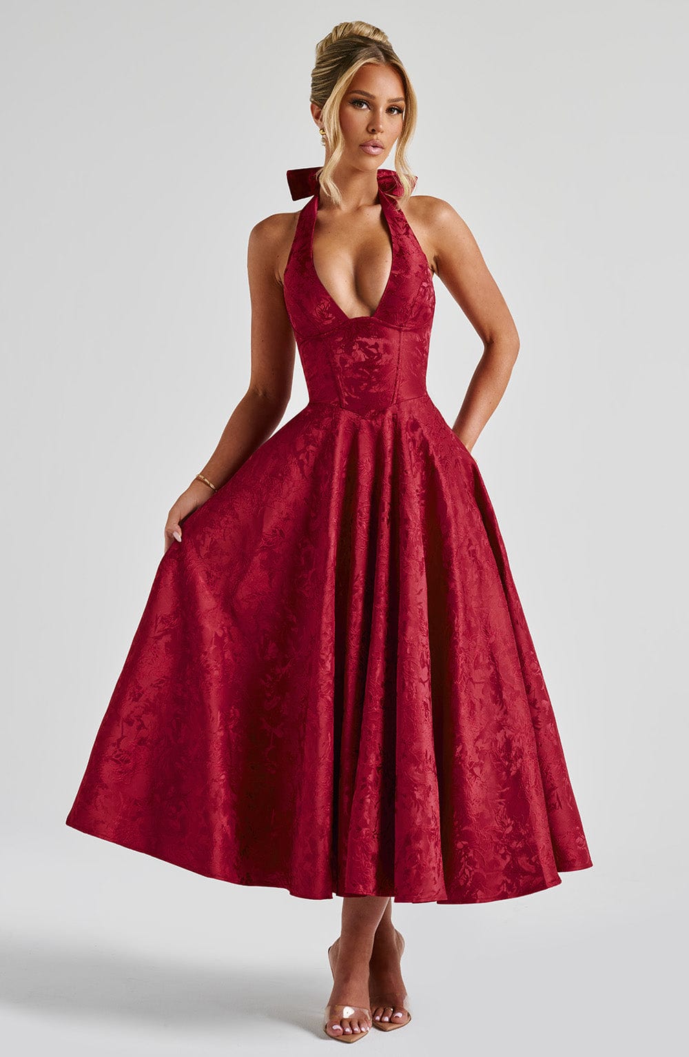 Effie Midi Jurk - Rood