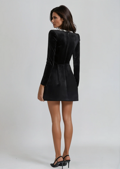 Yarae | Valentina Fluwelen Mini-Jurk