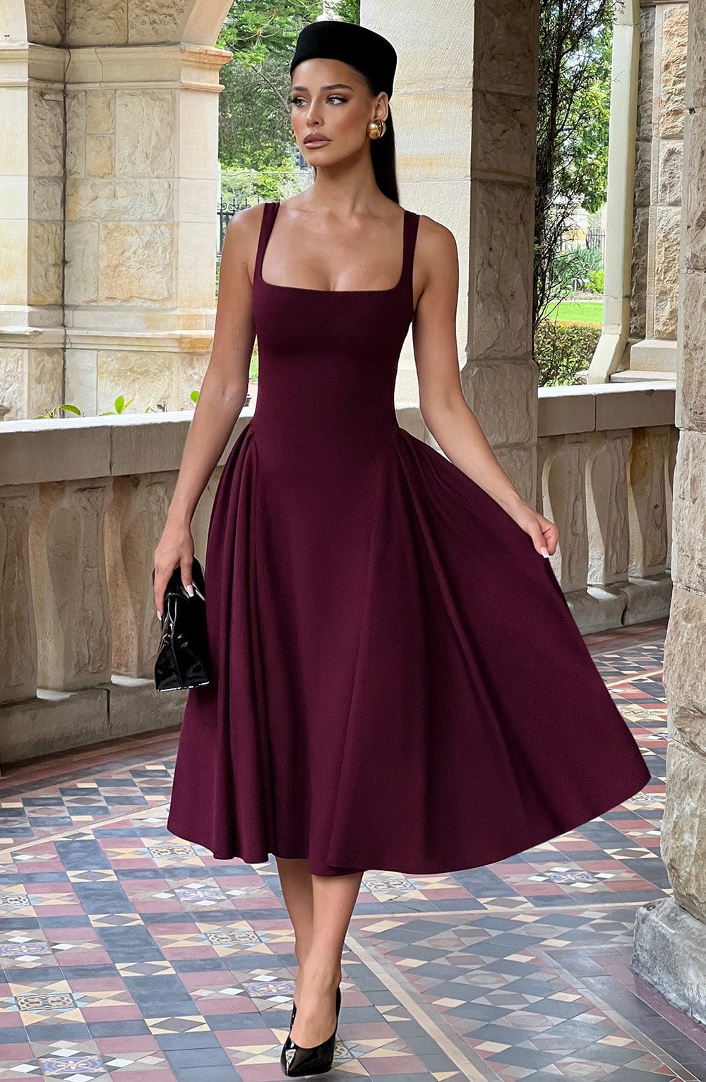 Betty Midi Jurk - Cherry