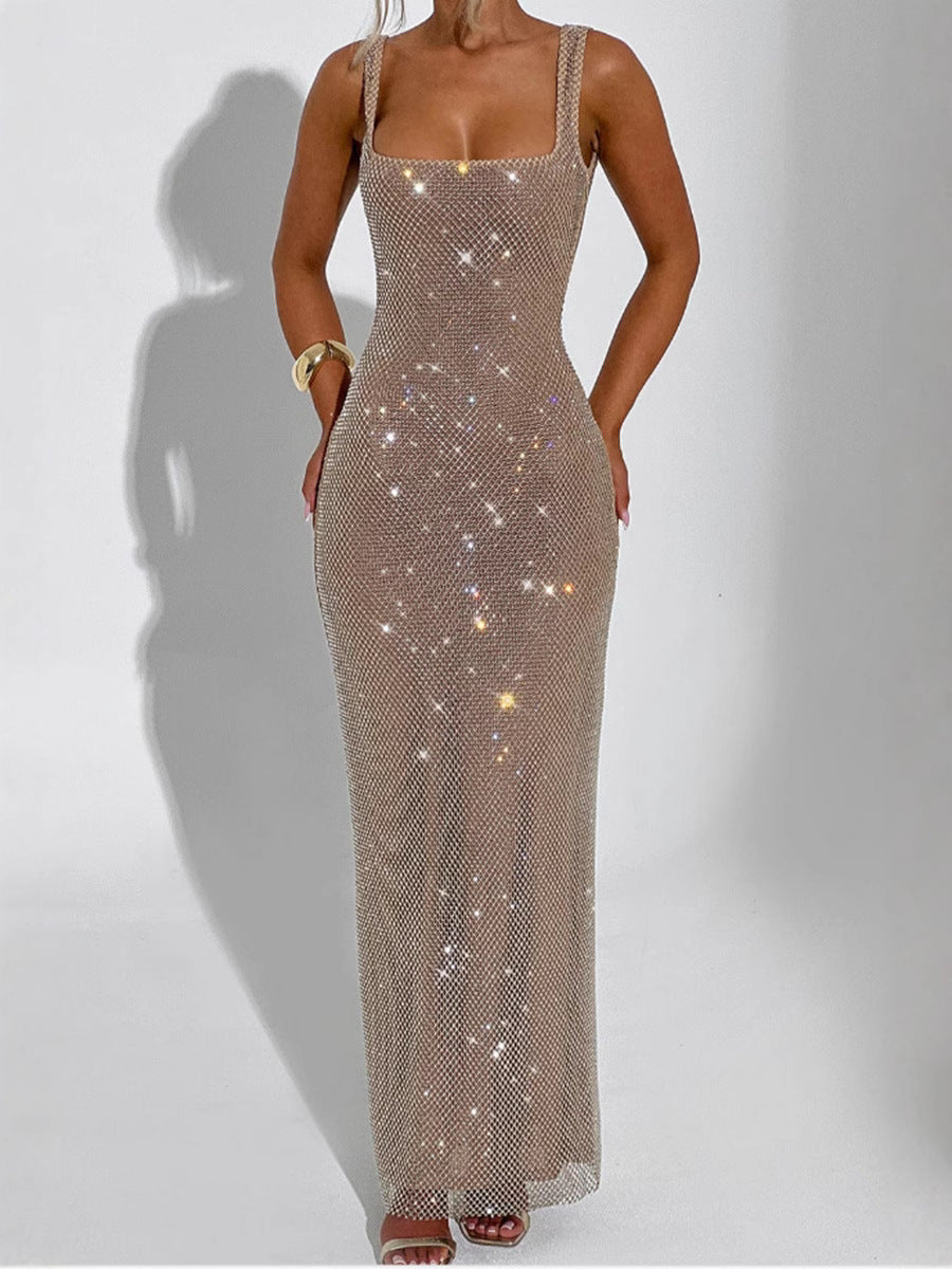 Vivienne – Elegante maxi glitter jurk