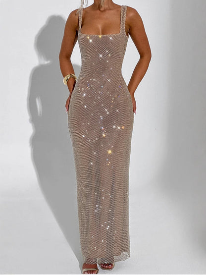 Vivienne – Elegante maxi glitter jurk