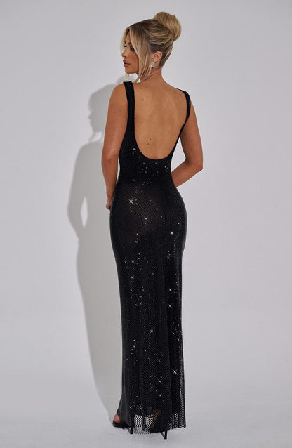 Vivienne – Elegante maxi glitter jurk