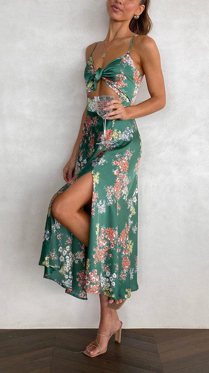 Dreamers Midi Jurk - Groen Floral
